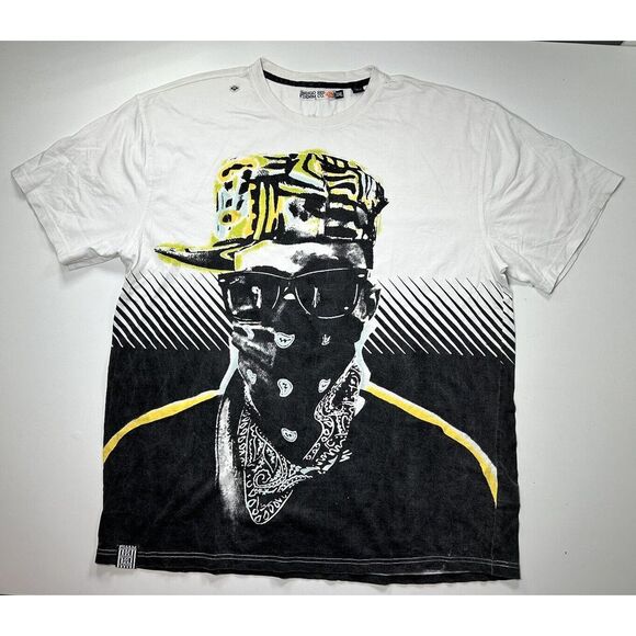 Other - Indigo Red Denim Co. T-shirt Mens 3XL Gangsta White Short Sleeve Graphic‎ Tee